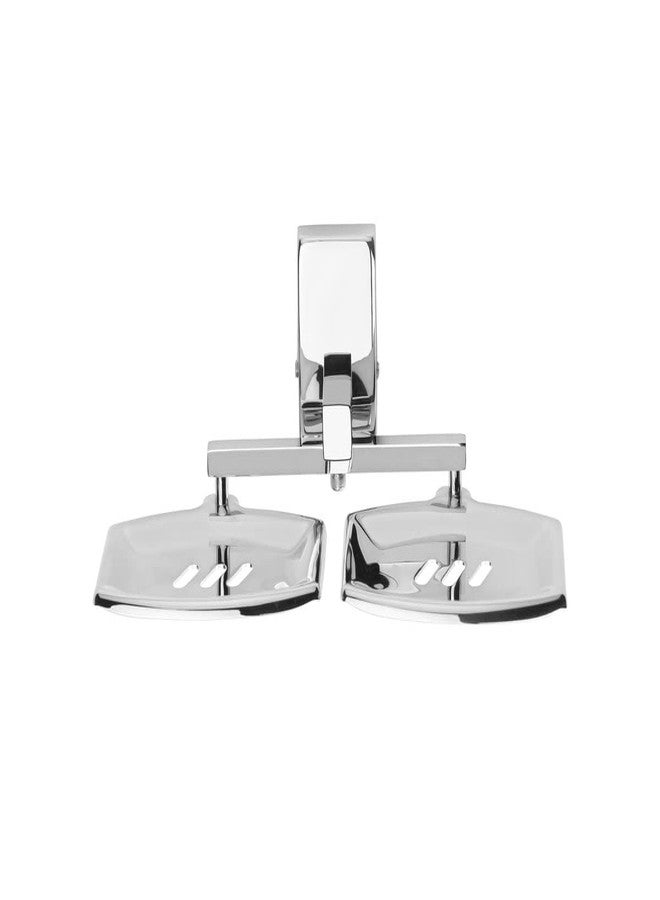 GLOXY Square Wall-Mounted Stainless Steel Double Soap Holder - Rust-Free Soap Dish for Bathroom & Kitchen, Durable Soap Tray for Bath Accessories & Fittings - Image 5